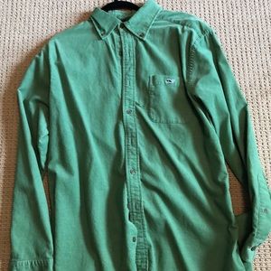 Vineyard vines corduroy green button up shirt
